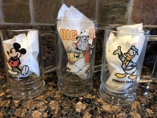 Vintage Disney Big Al Donald Duck Mickey Mouse Mug Steins W/handle Root Beer
