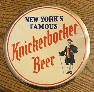 Knickerbocker Beer Tin Over Cardboard T O C Button Sign Jacob Ruppert N.  Y.  C.