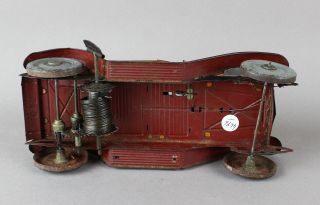 1920s Charles Rossignol French Tin Coupe with Driver Wind up Auto Scarce 2