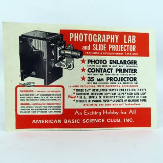American Basic Science Club Photography Lab & Slide Projector,  Open Box Complete 6
