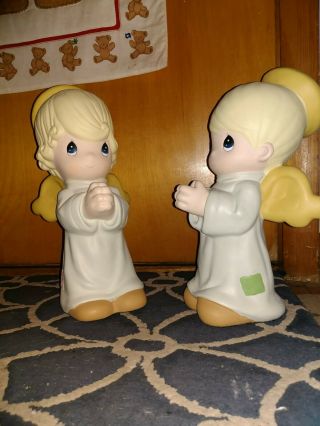 Vtg Precious Moments 1998 Praying Boy And Girl Angels 2700 & 2701 Statue 13 "