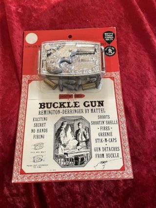 Rare,  Mattel Buckle Gun Derringer W/ Shootin 