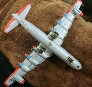 VINTAGE 1950 USAF CONVAIR B - 36 BOMBER AIRPLANE TIN LITHO FRICTION JAPAN YONEZAWA 4