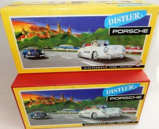 Distler Electromatic 7500 Porsche 356A Cabriolet Polizei Tinplate Electric w Box 5