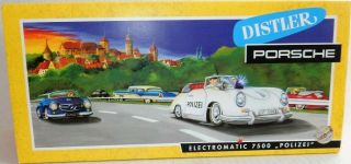 Distler Electromatic 7500 Porsche 356A Cabriolet Polizei Tinplate Electric w Box 6