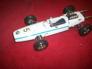 Vintage NOS BMW Formel 2 5 1/16 Wind Up Metal Toy Race Car 1072 4
