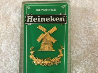 HEINEKEN Imported Green Acrylic Gold Windmill Premium Beer Tap Handle Knob Bar 3