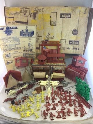 Vintage Marx Sears Allstate Happi Time Fort Apache Playset 5962 W/ Box