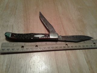 Western Knife Made In Usa 1961 - 77 062 Hunter Vintage Folding Pocket Knife W/case