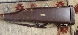 Vintage Leather Shotgun Rifle Hard Gun Carry Case 30 " 6228