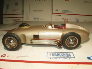 1955 13.  25 " Jnf Germany Mercedes W196 E Race Car Tin Toy,