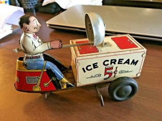 Vintage Wind - Up Ice Cream Vendor Cycle Scooter 1935 