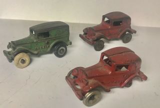 3 - Arcade 1930’s Cast Iron Austin Autos