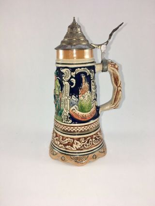 Vintage Musical German Ceramic Beer Stein Mug - A Fine Collectors Piece