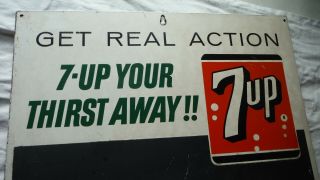 Vintage 7 - Up Your Thirst Away Chalkboard Advertising Sign 14x24 " - Vgc,  Writes