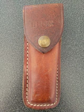 Vintage Buck 110 Black Leather Pocket Knife Belt Sheath Case Holder Old Folding