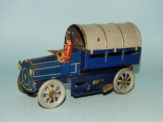 Covered Lorry Truck Tin Windup Toy Orobr Germany