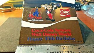 Walt Disney World 15th Anniversay - 1986 - " Happy Birthday " Coca Cola Giant Pin