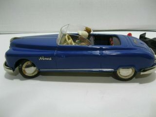 1950 ' s Arnold Primat Tin Toy Wind - Up Car Blue Convertabl & Box Germany 2