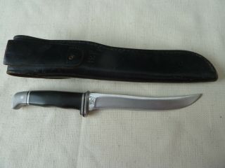 Vintage Buck Knife 121 In Sheath With Belt Carry Loop & Snap Closure