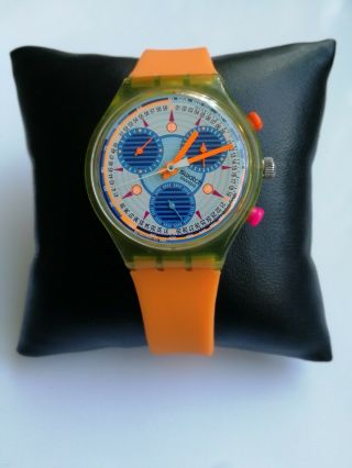 Swatch Chronograph Inspyral Scg102 Quartz Watch (1993 Vintage Collectable)