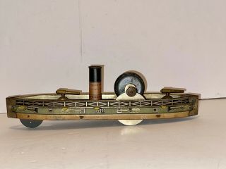 Early German Tinplate Gun Boat Made By Hess Toys