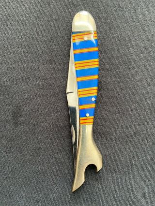 Vintage Winchester Candy Stripe Lady Leg Boot Knife Bottle Opener Excelent Cond