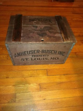 Budweiser Anheuser - Busch Wooden Box Crate.  12 " X 11 " X 18 ".  Centennial Edition.