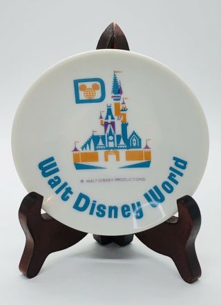 Vintage Walt Disney World Castle Mini Plate Walt Disney Productions Japan 1970 