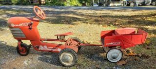 1950s Vintage Murray Pedal Trac Turbo Drive Tractor And Wagon Farm Vehicle