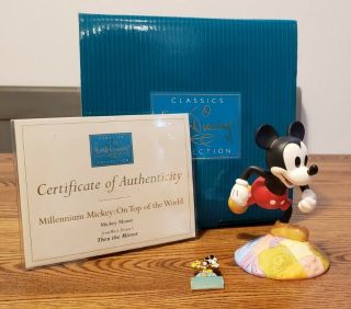 Walt Disney Classic Mickey Mouse Millennium On Top Of The World,  Box/coa