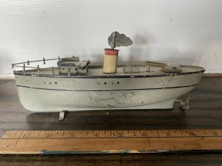 Bing Marklin Fleishman Carette ? Gun Boat Ship Windup Toy 9 " Long Cloud Key