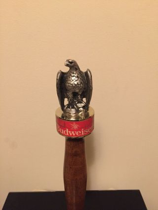 Vintage Michelob Budweiser Beer Long Eagle Wooden Tap Handle Pull 2