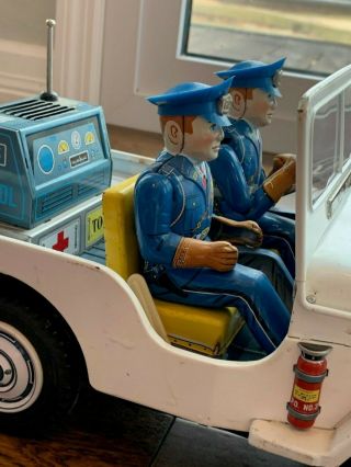 Nomura Tin Police Battery Operated Jeep Patrol No.  3 Vintage Never Played With