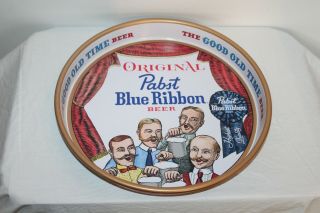 Vintage Pabst Blue Ribbon Metal Beer Serving Tray 1 Barbershop Quartet Newark
