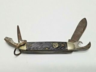 Vintage Ulster Bsa Boy Scouts Of America Folding Pocket Knife Utility Tool