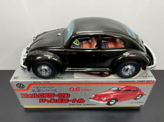 Nos Vintage Huge 15 " Volkswagen Nakada Japan Friction Tin Toy Vw Beetle Bug