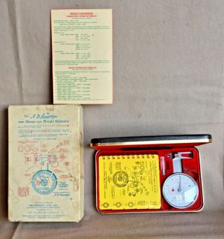 Vintage Ad Leveridge Mm Gauge & Weight Estimator Micromat Co Carrying Case,  Box