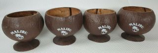 4x Malibu Rum Coconut Cups - Set Of 4