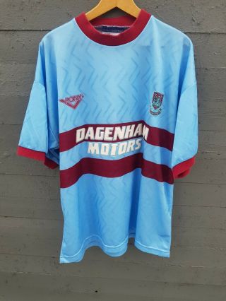 West Ham United Football Away Shirt Vintage 90s Pony 1993/95 Xl Iconic Design