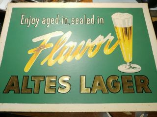 Altes Lager Beer Sign Vintaged Embossed