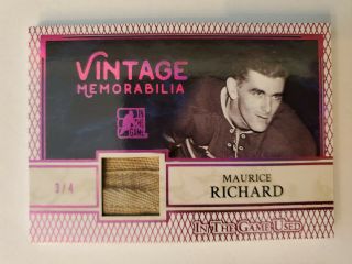 2015 In The Game Vintage Memorabilia Maurice Richard Pink Spectrum 3/4 Habs