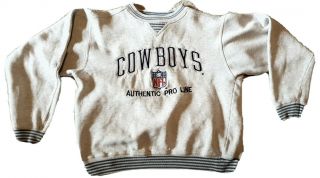 Vintage Unisex Nfl Dallas Cowboys Sweater Authenic Pro Line Size M Jumper Cotton