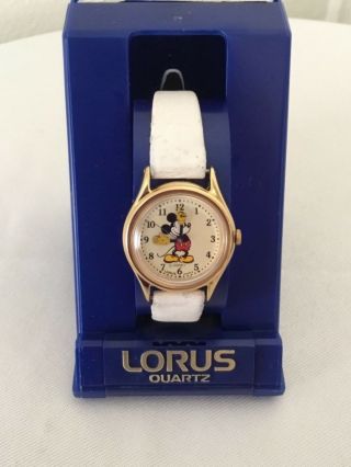 Vintage Lorus Mickey Mouse Watch With White Band