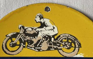 VINTAGE 1930’S GOODYEAR MOTORCYCLE TIRES PORCELAIN SIGN CAR TRUCK OIL GAS 2