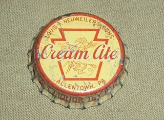 Neuweiler Cream Ale Beer Pa Tax Cork Bottle Cap - Tough Cap - Allentown,  Pa.