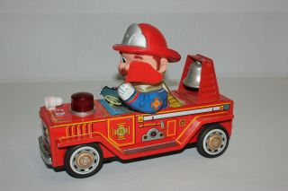 Masudaya Modern Toys Mt Japan Battery Op Fire Chief Engine Truck Ex Must L@@k
