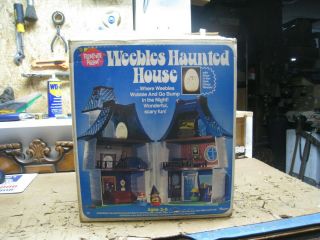 Vintage Weebles Haunted House W/ Box Figures Furniture Halloween 1976