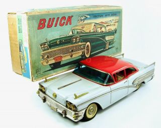 1958 Buick Century 14 1/2” (37 Cm) Japanese Tin Car W/original Box By Atc