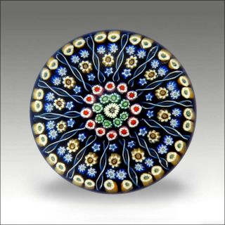 Large Vintage Perthshire Pp1 Millefiori And 14 Spoke Glass Paperweight